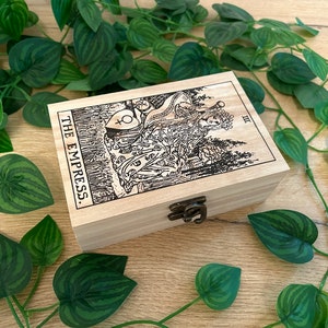 Caja de Tarot Personalizada: Porta Cartas de Oráculo de Madera, Almacenamiento Metafísico