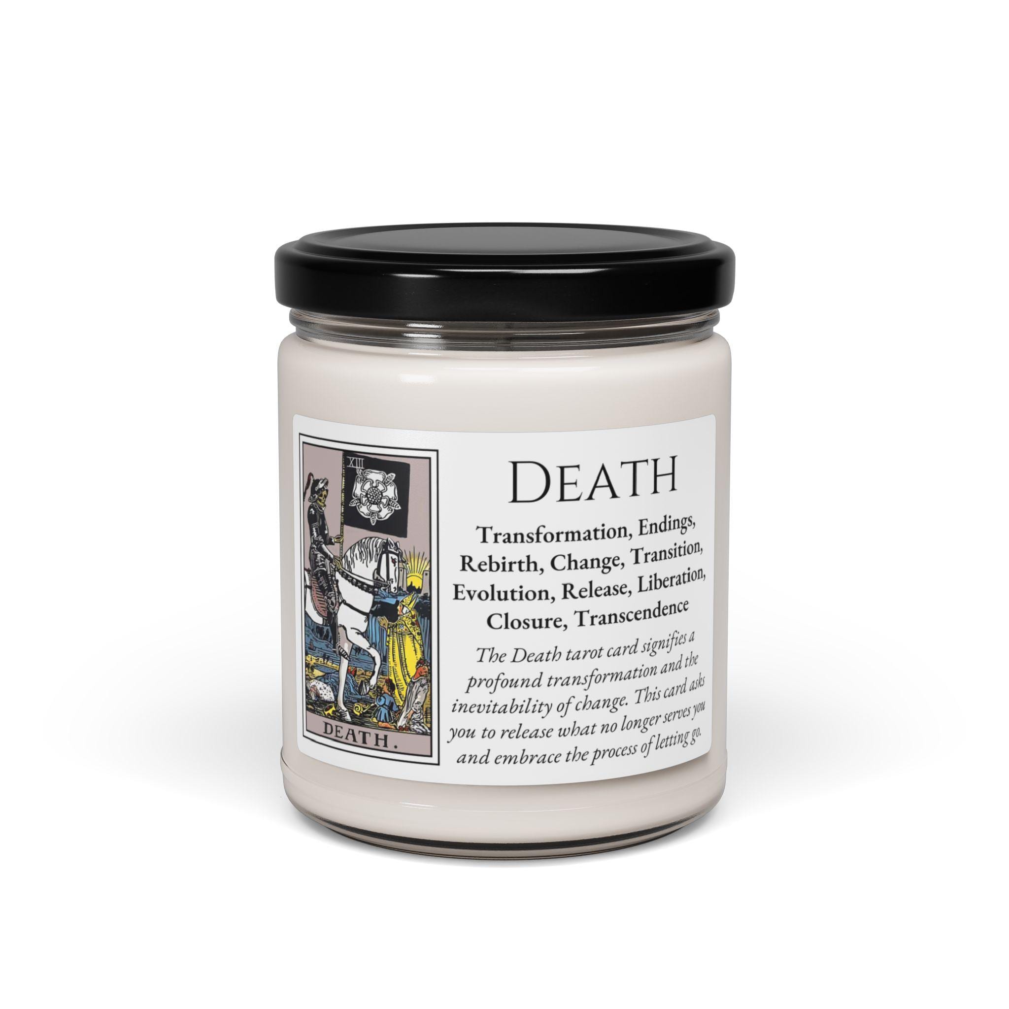 デス タロット カード キャンドル - 香り付きソイ 9 オンス (カラー