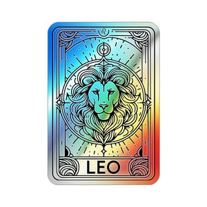 Leo July 23 to August 22 Holographic Die-cut Sticker Zodiac Astrology Gift