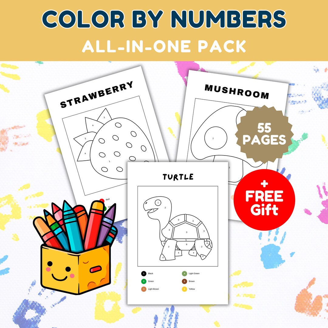 Paint by Numbers Coloring Pages for Kids Activities Preschool ...