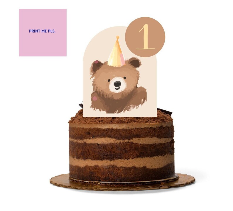 Teddy Bear 1st Birthday Printable Cake Topper Set - Etsy Australia