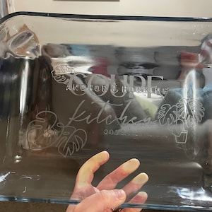 Custom Glass Etched Baking Dish