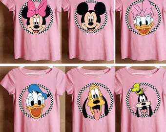Checkered Mickey and Friends T-Shirt, Retro Mouse and Friends Shirt, Checkered Mouse T-Shirt, Family Vacation Shirt, Disney Family Trip
