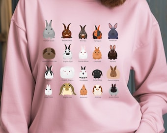 Rabbit Breed Sweatshirt, Animal Rabbit Sweatshirt, different rabbit family Sweatshirt, rabbit family Sweatshirt, for animal lover Sweatshirt