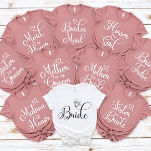 Bridal Party T-Shirt, Bride Tribe T-Shirt, Bridesmaid Shirt, Wedding Bride Squad Shirt, Bachelorette Shirt, Family Bachelorette Party Shirt