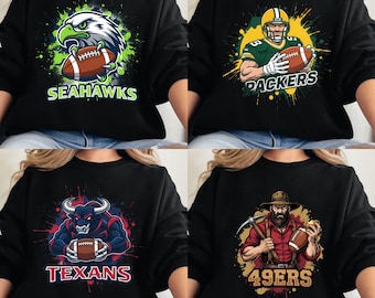Football Mascot Sweatshirt, Game Day Sweatshirt, American Sports day sweatshirt, nfl teams coaster sweatshirt, Football teams sweatshirt
