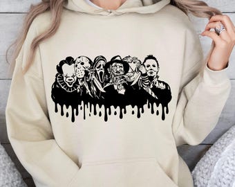 Horror Night Hoodie, Retro Halloween Hoodie, Vintage 90s Halloween Movies Hoodie,  Halloween Movies Hoodie, Gift for Halloween Hoodie