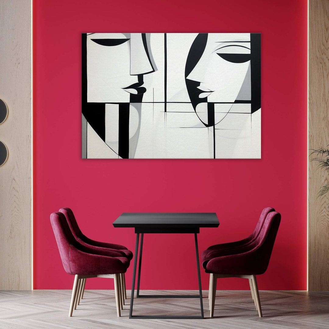 Canvas Wall Art Romance Contemporary Minimalist Home Etsy