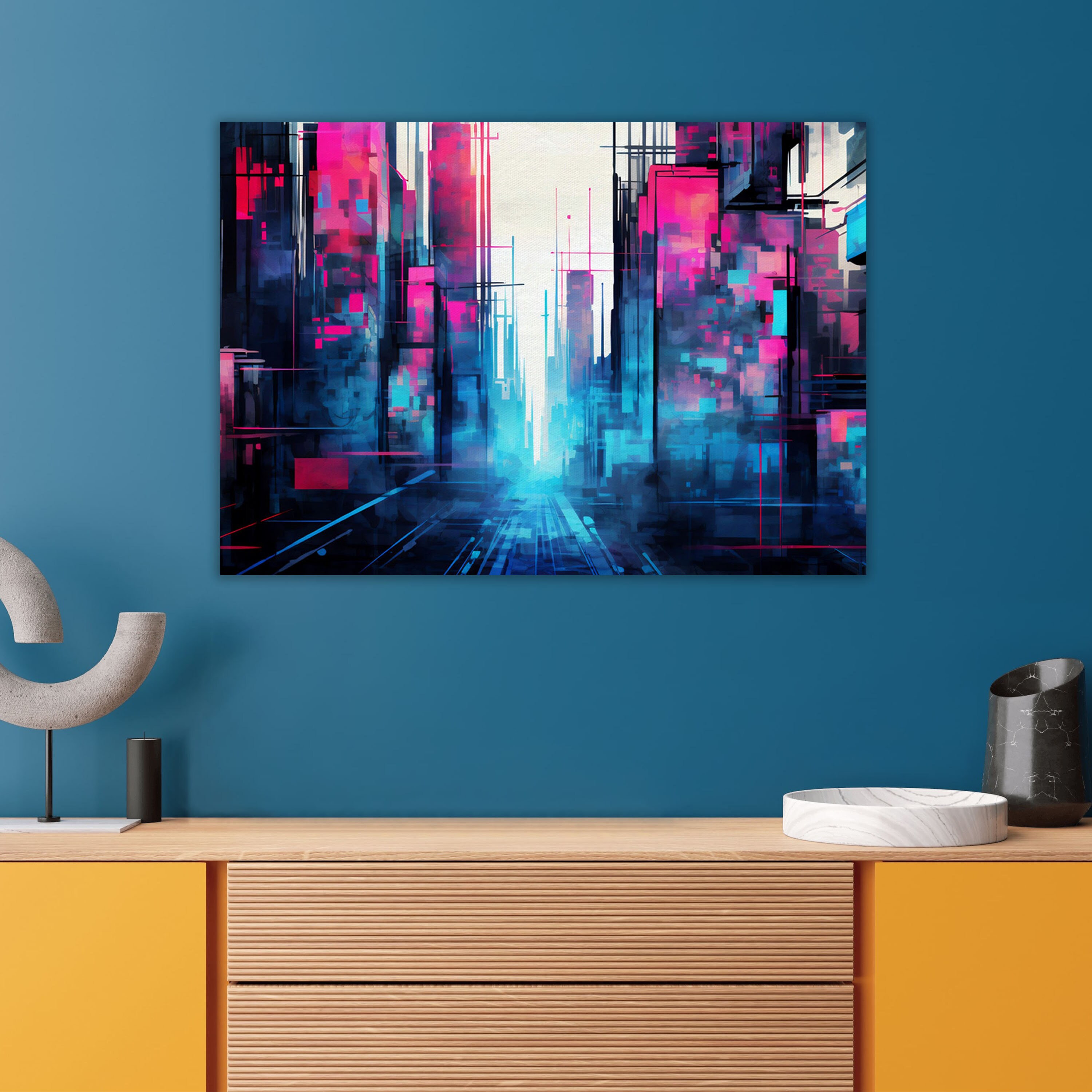 Canvas Wall Art | Neon City  | Scenic Home Decor, Office Decor, Vibrant and Colorful Home and Office