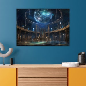 Leinwand Wand Kunst | Himmlische Archive | Fantasy Art Home Decor, Büro Dekor, Haus und Büro