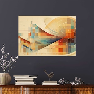 Leinwand Wand Kunst | Abstrakte Schemata No.2 | Abstrakte Mathe Kunst Wohnkultur, Büro Dekor, Haus und Büro