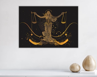 Canvas Wall Art | Libra Zodiac No.1 | Astrology Art Home Decor, Office Decor, Home and Office