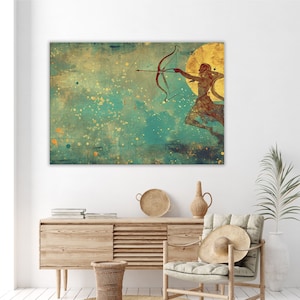 Canvas Wall Art | Sagittarius Zodiac No.1 | Astrology Art Home Decor, Office Decor, Home and Office