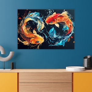 Canvas Wall Art | Pisces Zodiac No.3 | Astrology Art Home Decor, Office Decor, Home and Office
