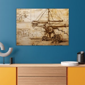 Canvas Wall Art | Leonardo&#39;s Sketch No.2 | Science Art Home Decor, Office Decor, Home and Office