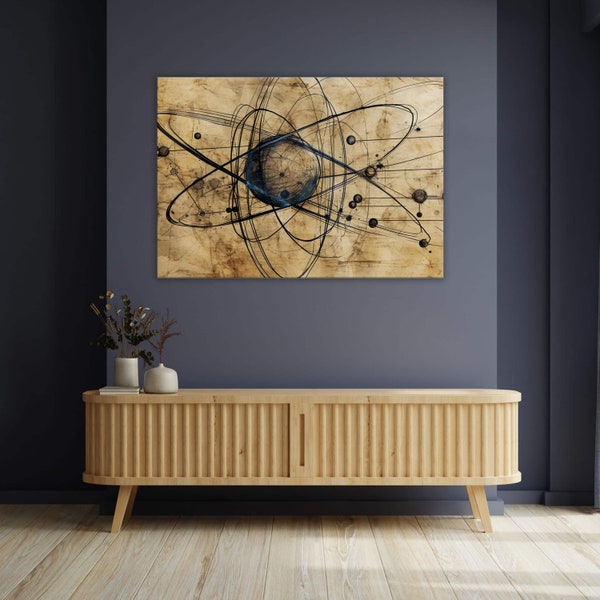 Canvas Wall Art | Atomic Antiquity No.3 | Science Art Home Decor, Office Decor, Home and Office