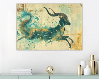 Canvas Wall Art | Capricorn Zodiac No.1 | Astrology Art Home Decor, Office Decor, Home and Office