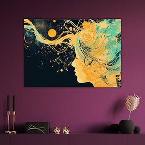 Canvas Wall Art | Virgo Zodiac No.3 | Astrology Art Home Decor, Office Decor, Home and Office