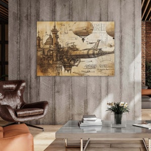 Canvas Wall Art | Leonardo&#39;s Sketch No.1 | Science Art Home Decor, Office Decor, Home and Office