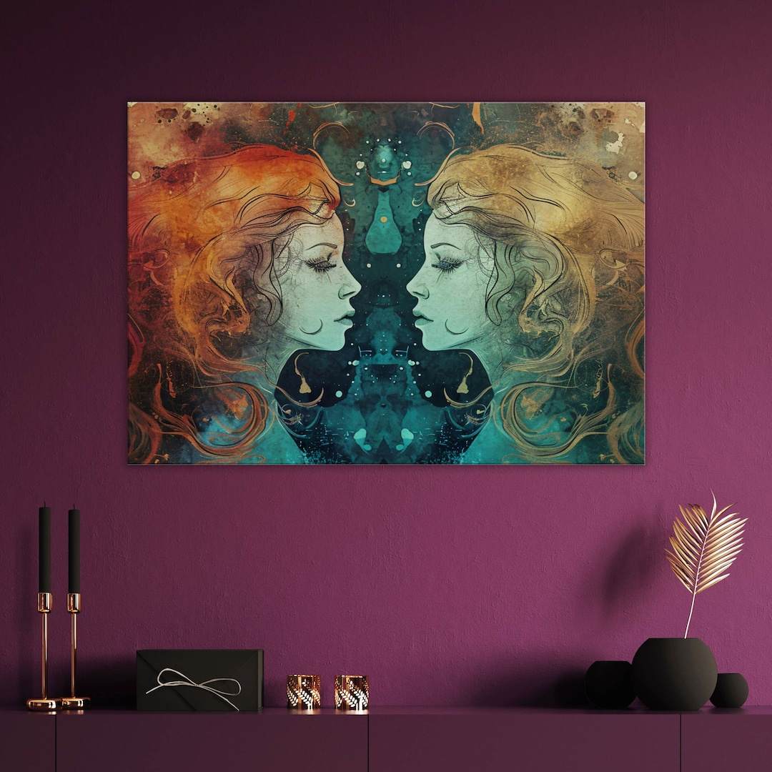 Canvas Wall Art | Gemini Zodiac No.2 | Astrology Art Home Decor, Office ...