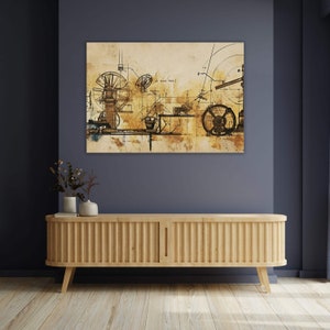 Canvas Wall Art | Leonardo&#39;s Sketch No.12 | Science Art Home Decor, Office Decor, Home and Office