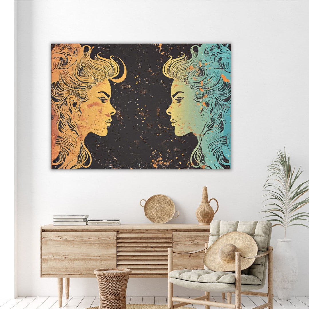 Canvas Wall Art | Gemini Zodiac No.3 | Astrology Art Home Decor, Office ...