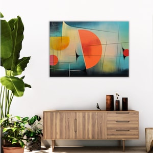 Leinwand Wand Kunst | Bloodmoon (Erstes Viertel) | Retro Mid-Century Home Decor, Büro Dekor, Haus und Büro