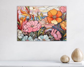 Canvas Wall Art | Floral Abstraction  | Scenic Home Decor, Office Decor, Vibrant and Colorful Home and Office