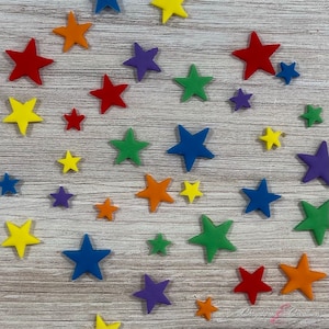 12 Fondant Stars  | Fondant Toppers