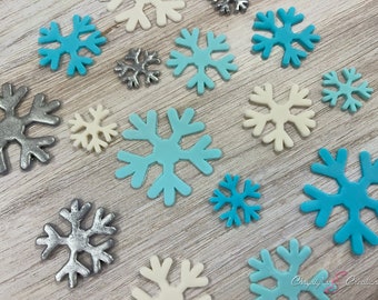 Fondant Snowflakes - 24 pcs  | Edible Fondant Toppers