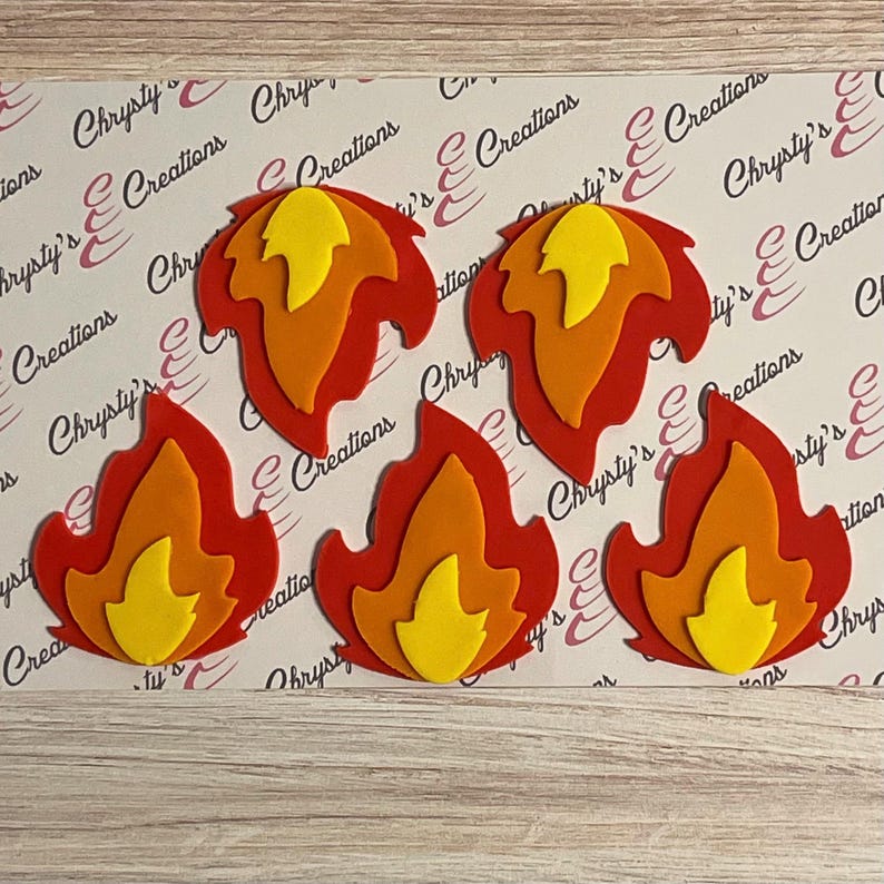 Race Car Fondant Cake Toppers | Fondant Toppers 6 Large Flames