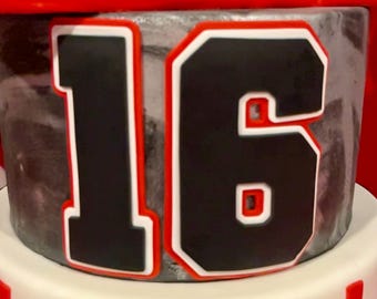 Varsity Numbers | Fondant Toppers