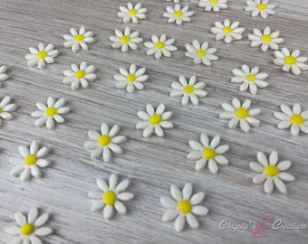 Daisies / Daisy - Edible Fondant Toppers - 50 Count
