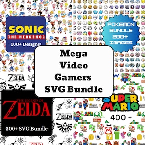 Video Game SVG Bundle, Gamer SVG Bundle, PNG, Cricut, Clipart, pdf