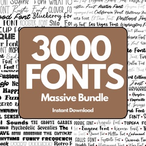 Massive Font MEGA BUNDLE- 3000 Fonts! Instant Download, Handwritten Font, Calligraphy Font, Cricut Fonts, Canva, Font Svg, Font TTF