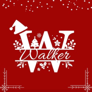 Christmas Monogram SVG Font, Holiday Font, Christmas Split SVG, Christmas Alphabet Letters, Christmas Ornaments SVG, Christmas Font Cricut