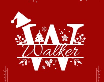 Christmas Monogram SVG Font, Holiday Font, Christmas Split SVG, Christmas Alphabet Letters, Christmas Ornaments SVG, Christmas Font Cricut