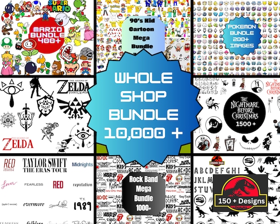 The Whole Shop Bundle - Over 10,000 SVG, PNG, DXF files and more!