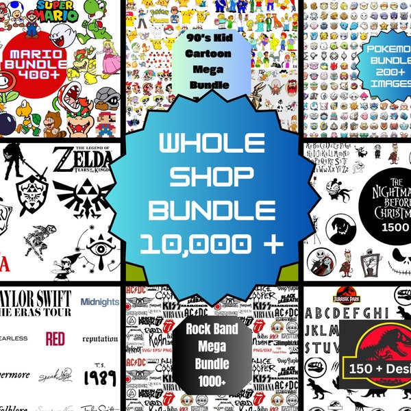 The Whole Shop Bundle - Over 10,000 SVG, PNG, DXF files and more!