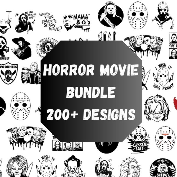 Halloween and Horror Movie Mega SVG Bundle - Over 200 Designs