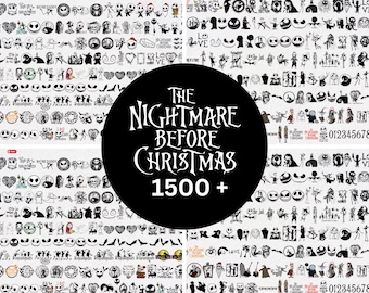 Halloween SVG Bundle - Schrift enthalten - Über 1500 Dateien - PNG, SVG, Cricut Jack und Sally, Weihnachten