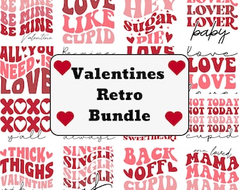 Valentines Retro SVG Bundle, Retro Valentine Designs svg, Valentine Shirts svg, Cute Valentines svg, Heart Shirt svg, Love, Cut File Cricut