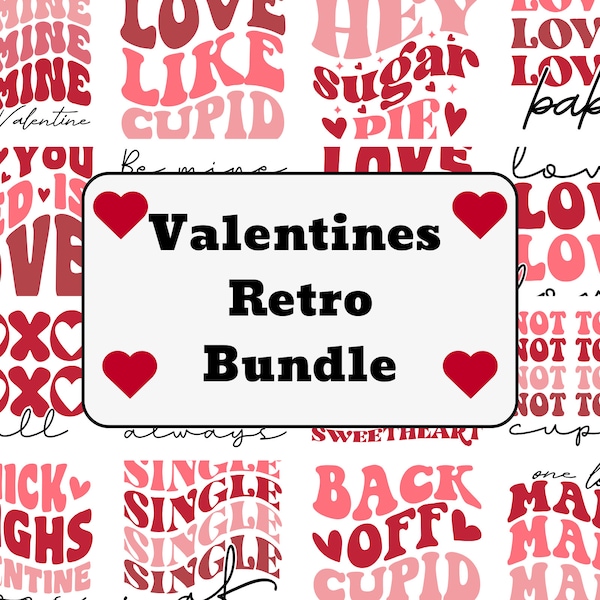 Valentines Retro SVG Bundle, Retro Valentine Designs svg, Valentine Shirts svg, Cute Valentines svg, Heart Shirt svg, Love, Cut File Cricut