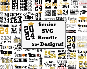 Senior 2024 Graduating Class SVG Bundle - Over 55 SVG Designs, Graduate SVG, High School Shirt Svg, University 2024 svg