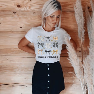 Wake Forest University Ribbon Shirt for women, WFU apparel shirt, wake forest football, Wake Forest University, Ribbons shirt, WFU Shirt