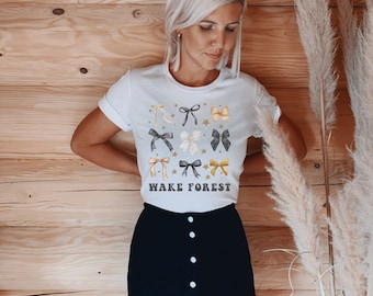 Wake Forest University Ribbon Shirt for women, WFU apparel shirt, wake forest football, Wake Forest University, Ribbons shirt, WFU Shirt