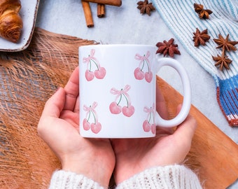 Coquette Pink Bow Mug, Ceramic Coffee/Tea Mug, Gifts for Her, Coquette bow, Coquette Aesthetic, Bow Mug, Girly Mug, Coquette Pink