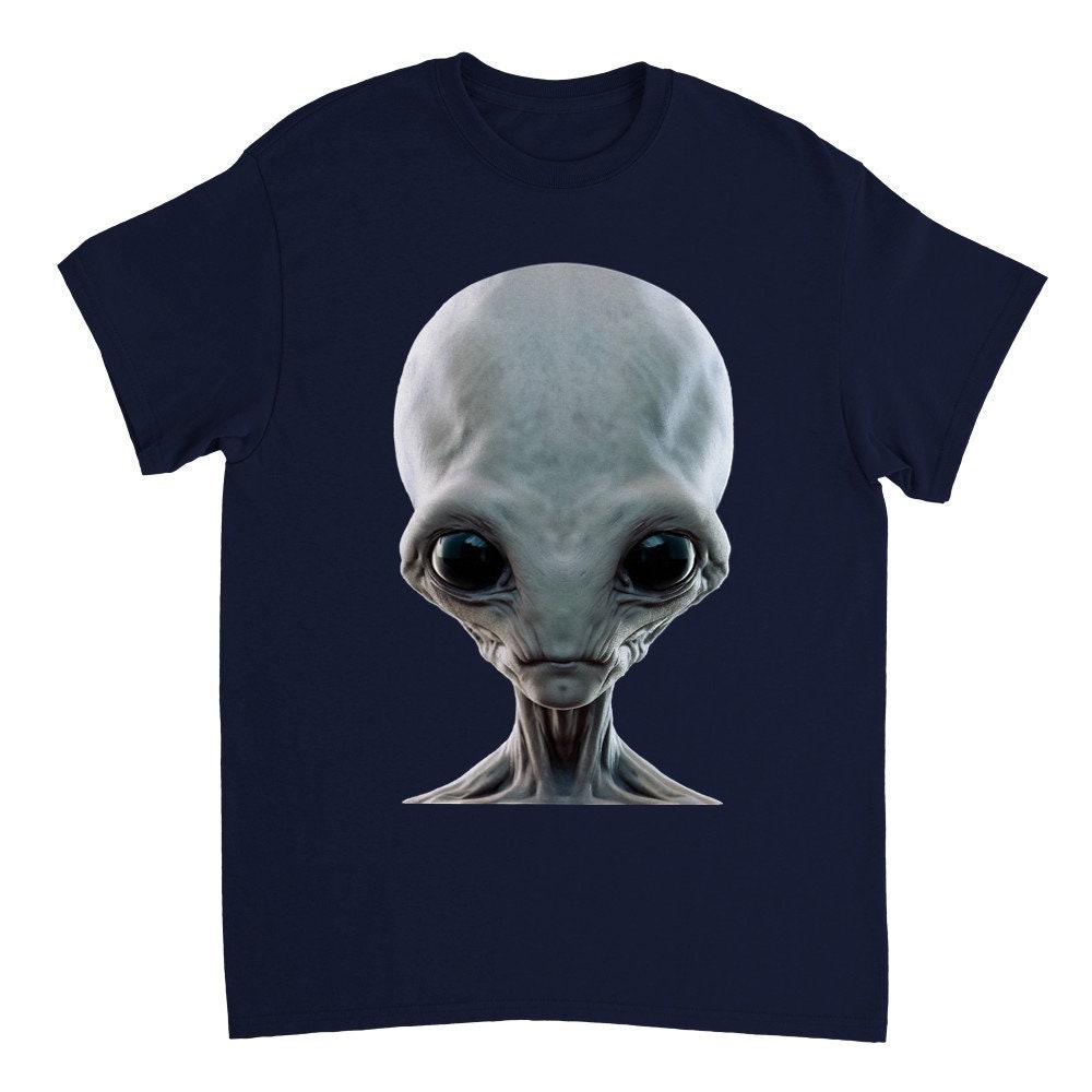 Alien "grey" Portrait T-shirt Heavyweight Unisex Crewneck T-shirt - Etsy