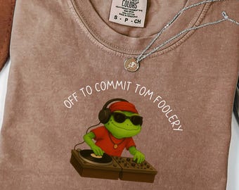 Groda DJ T-shirt: Rolig Weirdcore Komfortfärger Grafisk T-shirt