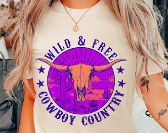 Cowboy Country T-Shirt, Nashville Music City Tee, Western Cowgirl Style